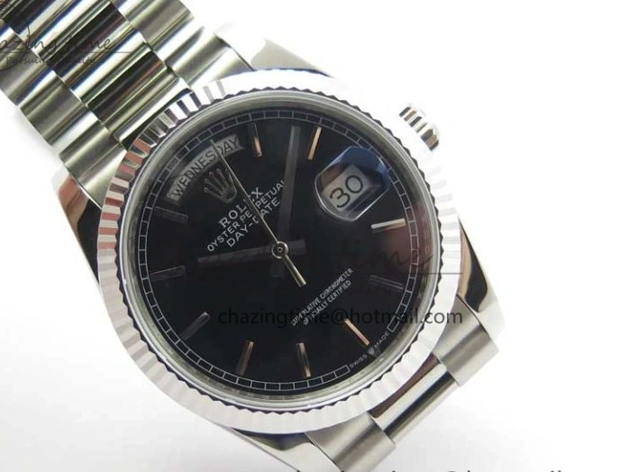 1218 Day-Date 36 SS 128239 Bp Maker Best Edition Black Dial on President Bracelet TimelessDesign 3151